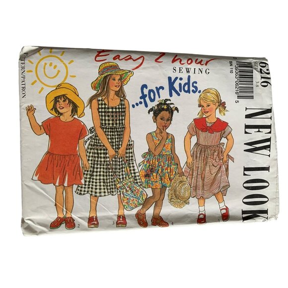 New Look Easy 2 Hour Sewing Pattern Kids Dress Size 3-8 Uncut - Picture 1 of 2